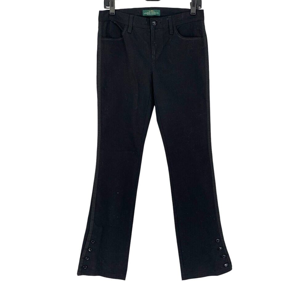 Ralph Lauren Black Denim Jeans Womens Size 2 Embellished Western Cowgirl Fancy